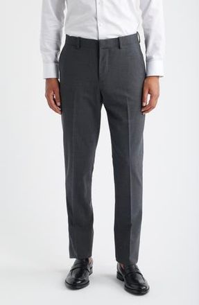 Nordstrom Henrik Trim Fit Solid Stretch Wool Suit Pants in Grey Dark Heather at Nordstrom Rack, Size 44