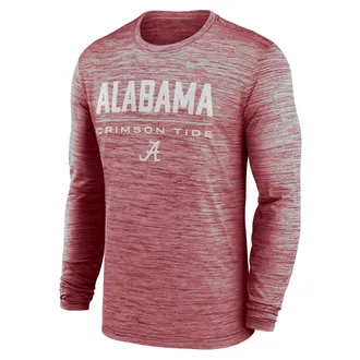 Nike Alabama Sideline Velocity Nike Mens Dri-FIT College T-Shirt in Red | 02EQ69WABN-FG7