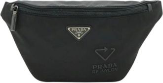 Prada Pre-owned Belt Bags, male, Black, Size: ONE SIZE Pre-owned Re-Nylon Waist Bag