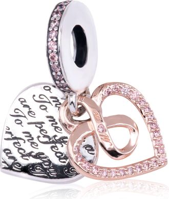 Pandora Two-tone Infinity Heart Double Dangle Charm