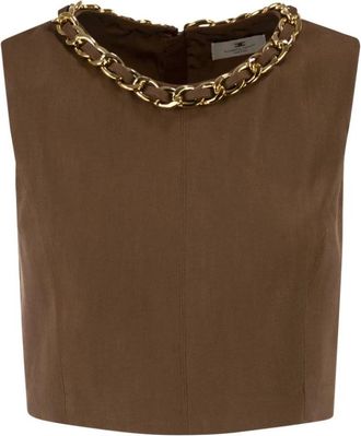 Elisabetta Franchi Mujer, Camisetas, Marr&oacute;n, Talla: M