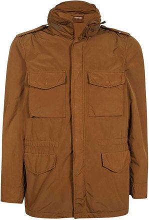 Aspesi Multi-pocket Techno Fabric Jas - Heren - Zomerjassen - Bruin - S - Polyester - Jassen