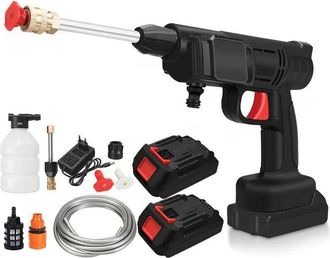 Elle Hidrolimpiadora Inal&aacute;mbrica De Alta Presi&oacute;n De 25 Bares - Motor De Cobre - Manguera De 5 M - 2 Boquillas - 2 Bater&iacute;as De 5000 Mah - Caudal Ajustable P