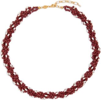 Anni Lu Rodeo beaded necklace - women - 18kt Gold Plated Brass - One Size - Red