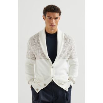 Brunello Cucinelli Jacquard cardigan in Panama at Nordstrom, Size 60 It
