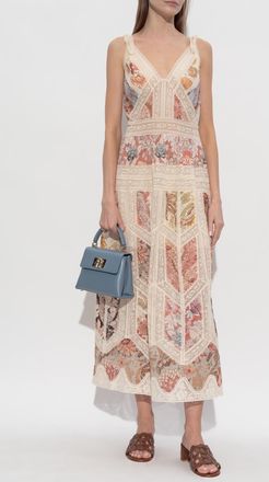 Zimmermann Dress With Lace Inserts, Womens, Multicolour