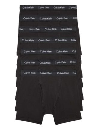 Calvin Klein Mens Cotton Stretch 7-Pack Boxer Brief, 7 Black, M (Pack of 7)