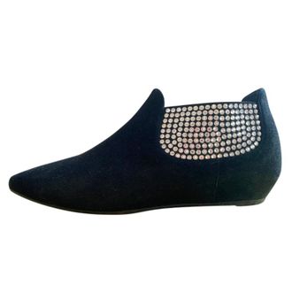 Giuseppe Zanotti Crystal-embellished suede ankle boots Size 39
