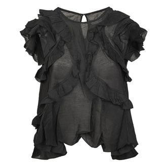 Isabel Marant Overhemden, Dames, Zwart, S, Katoen, Nalou Blouse