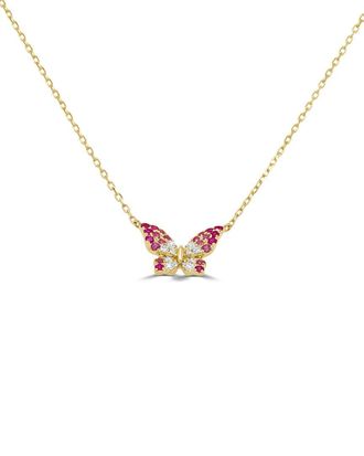 Sabrina Designs 14K 0.51 Ct. Tw. Diamond & Pink Sapphire Stackable Necklace