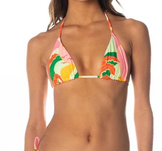 Maaji Reversible Tropical Breeze Balmy Sliding Triangle Bikini Top In Multi