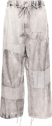 Miharayasuhiro repair satin pants - women - Rayon/Cotton - 40 - Grey