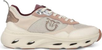 Pinko logo appliqu&eacute; sneakers - women - Polyester/Fabric/Rubber/Calf Leather - 38 - Neutrals