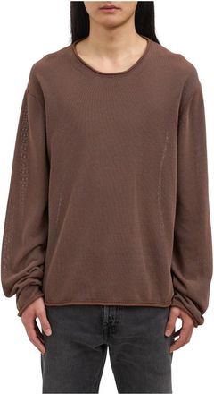 Our Legacy Rigid Popover - Heren - Ronde hals truien - Bruin - XL - Katoen - Truien & Vesten