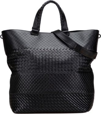 Bottega Veneta Black Leather Shoulder Bag Tote Bag (Pre-Owned)