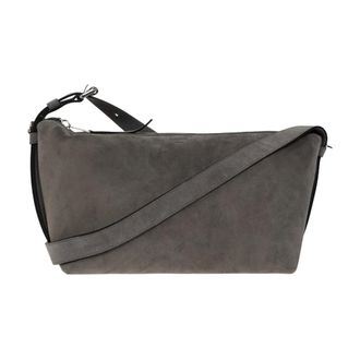 Moschino Suede Logo Bag - Heren - Tassen - Grijs - Maat: ONE Size Su&egrave;de