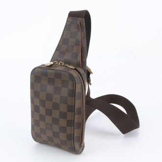 Louis Vuitton Ebene Leather Coated Canvas Pouch Sling Bag (Pre-Owned)
