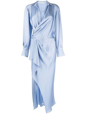 SIMKHAI Talita draped midi dress - Blue