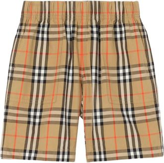 Burberry Check Cotton Cargo Shorts