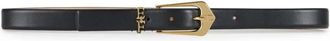 Elisabetta Franchi Accessoires, Dames, Zwart, XL, Leer, Regular Waist Leather Belt