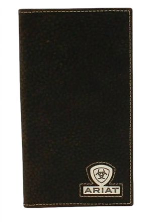 Ariat Mens Rowdy Leather Rodeo Wallet In Dark Brown