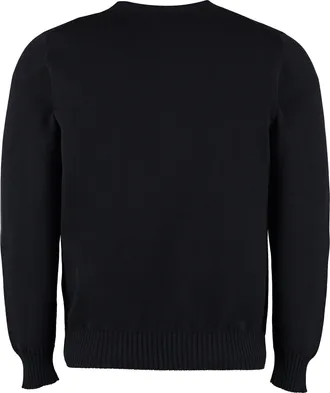 Drumohr Mens Cotton Crew-Neck Sweater Blue Sweatshirts