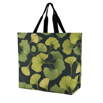 Generic Ginkgo Biloba Tote Bag Eco Friendly Grocery Bag Handle Shopping Bags For Picnic Ladies Daily Use