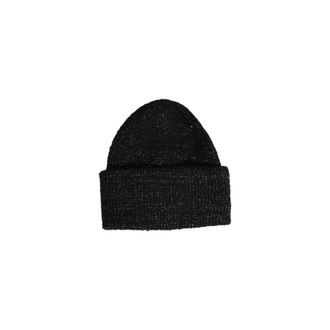 Pieces Zwarte gerecyclede polyester dameshoed - Dames - Hoeden - Zwart - ONE Size - Polyester - Accessoires