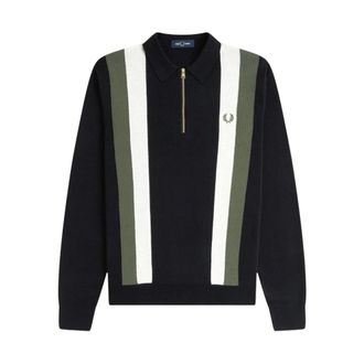 Fred Perry Polo Shirts, male, Black, 2XL, K1354 Multi-texture Knit Polo
