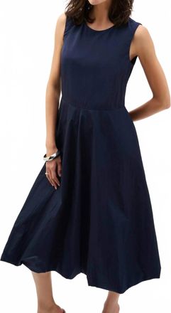 Joseph Ribkoff Bubble Skirt A-Line Midi Dress In Midnight Blue