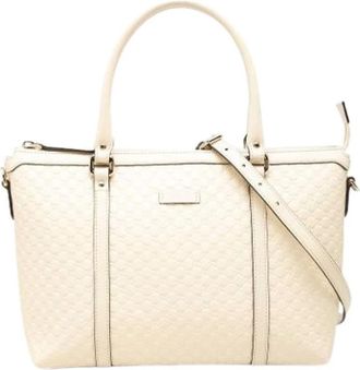 Gucci Pre-owned Satchel - Dames - Vintage Shopper - Wit - ONE Size - Leer - Vintage