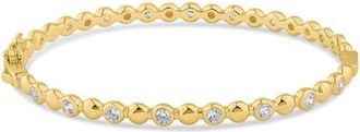 Kenneth Jay Lane Alternating Cubic Zirconia Bangle Bracelet in Gold Plated at Nordstrom