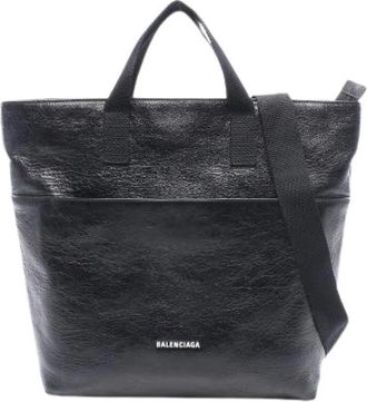 Balenciaga Pre-owned Explorer 2way Leather Tote Bag - Dames - Vintage Shopper - Zwart - ONE Size - Leer - Vintage