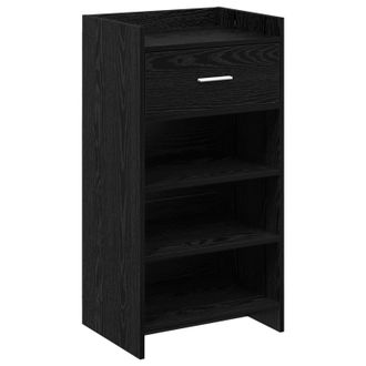 vidaXL Armario Zapatero Con Caj&oacute;n Roble Negro 48 X 36 X 92 Cm Vidaxl