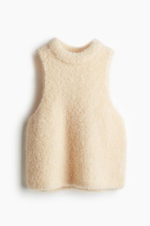 H&M Top aus Wollmix - Hellbeige