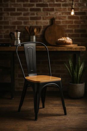 Regalos Miguel Regalos Miguel - Sillas Comedor - Silla Torix Madera Natural - Negro Mate