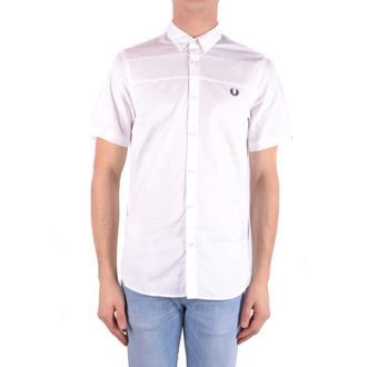 Fred Perry Business Polo Shirt - Heren - Korte mouwen Overhemden - Wit - S - Katoen - Overhemden