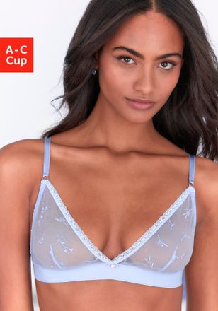 Vivance Bralette-BH VIVANCE Thea, Damen, Gr. 70, Cup B, hellblau, Mesh, Obermaterial: 81% Polyamid, 12% Elasthan, 7% Polyester, BHs Bralette-BH, ohne B&uuml;gel mi