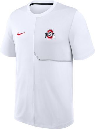 Nike Ohio State Sideline Coach Nike Mens Dri-FIT College Top in White | 03B2064NOH-GQK