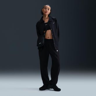 Nike Womens Nike Sportswear Club Fleece Mid-Rise Oversized Sweatpants in Black | DQ5800-010