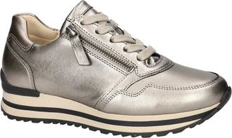 Gabor Schoenen, Dames, Grijs, 40 EU, Leer, 76.528.62 Satin Metallic Sneaker