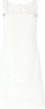 Genny Abito con strass e scollo squadrato - Bianco