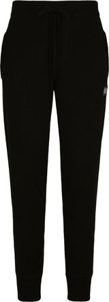 Dolce & Gabbana wool-cashmere track pants - men - Rayon/Nylon/Cashmere/Wool - 52 - Black