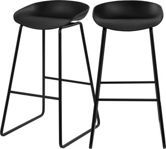 Rendez-Vous D&eacute;co Lote de 2 sillas de bar negras H76cm
