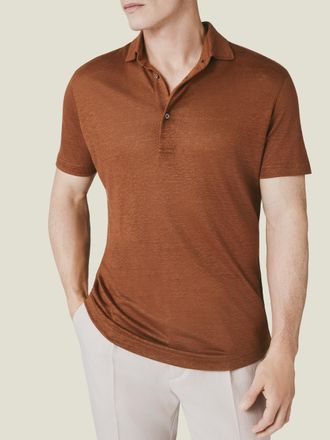 Luca Faloni Rust Linen Jersey Elba Polo