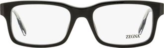 Ermenegildo Zegna EZ5254 Soft Rectangular Acetate Eyeglasses - Black