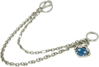 Prada Pre-owned Accessories, female, Blue, Size: ONE SIZE Pre-owned Canvas Key Holder