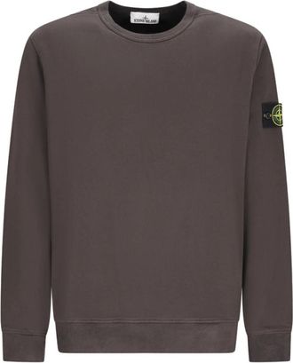 Stone Island Brushed Cotton Fleece Sweatshirt - Heren - Sweatshirts - Grijs - XL - Katoen - Hoodies & sweatvesten