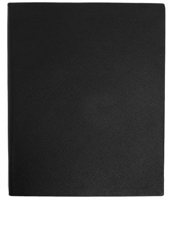 Smythson logo-print leather notebook - unisex - Paper - One Size - Black