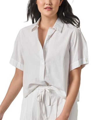 Lilla P Folded Sleeve Button Down Shirt